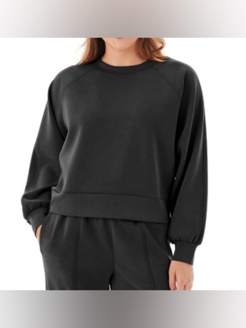 Calia Women's Soft Scuba Crewneck Sweatshirt Black S NWT